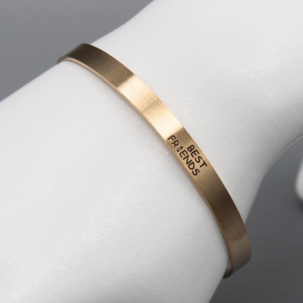 Best Friends friendship cuff bracelet jewelry rose gold tone modern fashion new